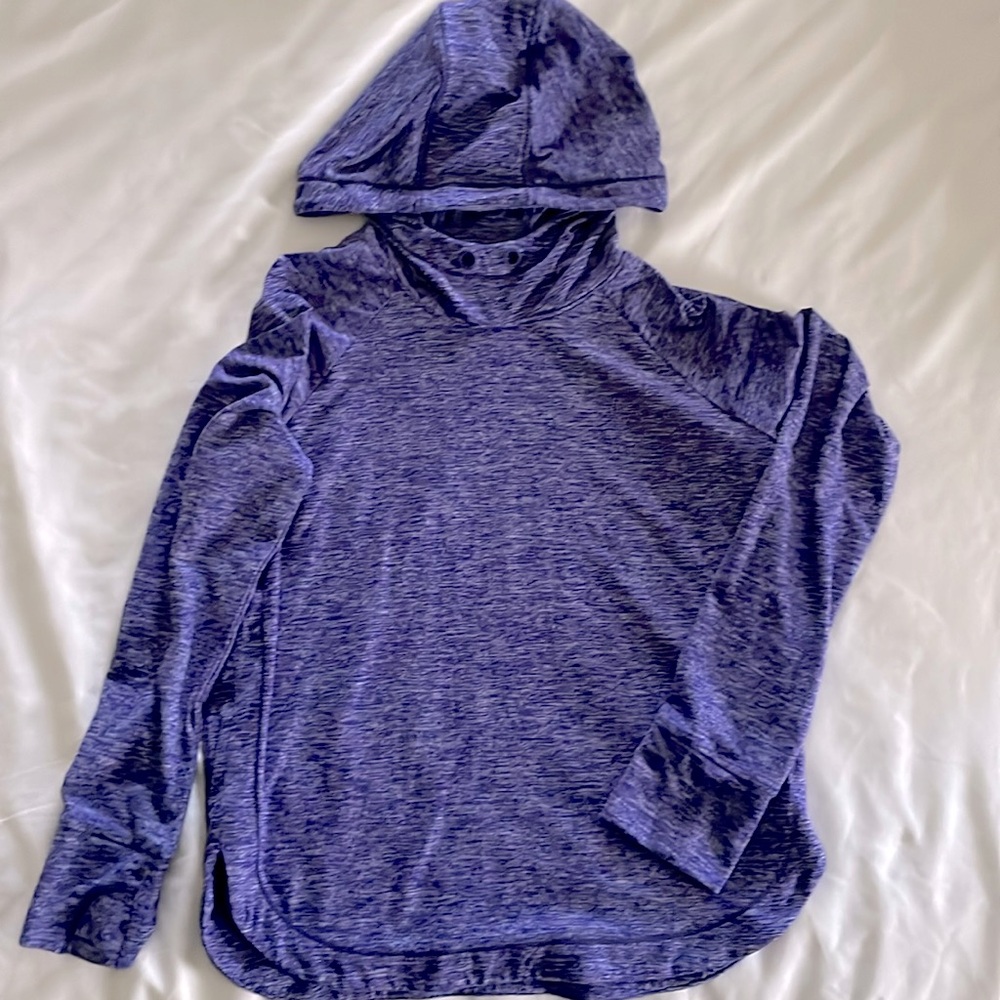 Athleta Girl long sleeve athletic hoodie size Large (12) in Heather blue/purple